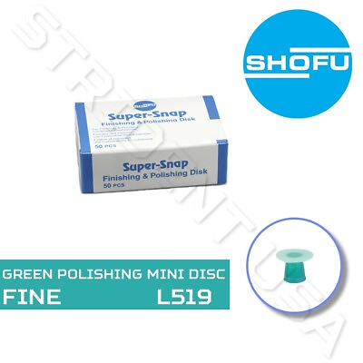 #ad Shofu Super Snap FINE Double Side Mini Disc Green 50 per box SH L519 $23.99