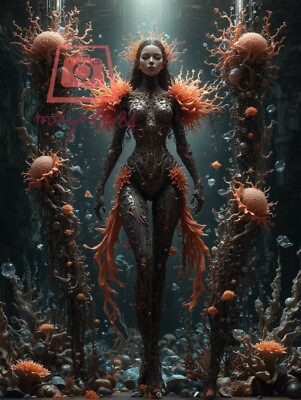 #ad Digital Image Picture Wallpaper Background Desktop AI Art Woman Corals $0.99