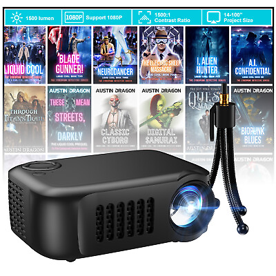 #ad Full HD 1080P Mini Portable Projector Video Movie HDMI USB Home Theater Cinema $33.99
