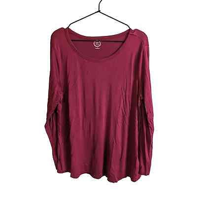 #ad 24 7 by Maurices Womens Sz 1X Long Sleeve T Shirt Burgundy Red $16.00