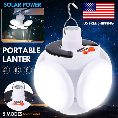 #ad USB Rechargeable LED Outdoor Camping Lamp Portable Solar Power Tent Light Bulb $12.99