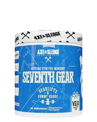 #ad SEVENTH GEAR Extreme Stim Pre Workout Deadlifts amp; Gummy Bears 30 Serving $29.95