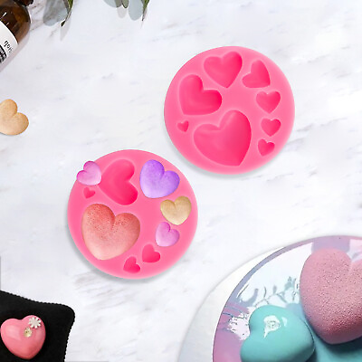 #ad 2* Heart Shape Silicone Molds for Cookie Decor Jewelry Pastry Chocolate Cake $6.17