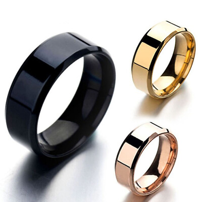 #ad Gothic Men Women Titanium Stainless Ring Couple Ring Jewelry Simple Finger Ring $2.49