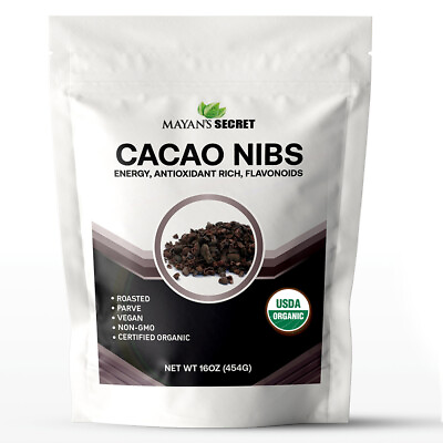 #ad Superfoods Roasted Organic Cacao Nibs 1 Lb USDA CERTIFIED Keto Vegan $14.99