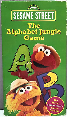 #ad Sesame Street Alphabet Jungle Game VHS Video Tape 1998 BUY 2 GET 1 FREE PBS Kid $11.99