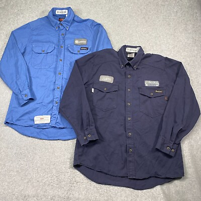 #ad Bulwark Mens FR Work Shirt Flame Resistant CAT 2 NFPA 2112 Button Down Workrite $15.95
