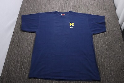 #ad Nike 90#x27;s Vintage Crewneck T Shirt Michigan Wolverines Blue Logo Men#x27;s XL $29.77