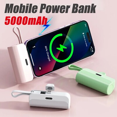 #ad 5000mAh Mini Power Bank Portable Fast Charger External Battery For iPhone Type C $12.99