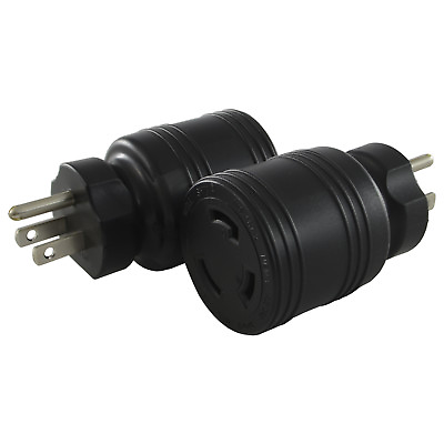 #ad Conntek NEMA 5 15P to L5 30R 15 Amp 125 Volt Locking Plug Adapter Black $23.95