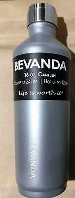 #ad Bevanda Water Bottle 16oz Color: Matte Silver Holds Hot or Cold Beverages $15.99