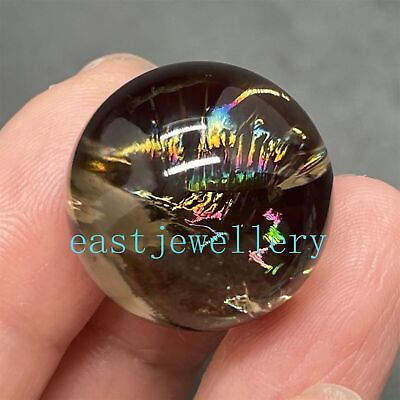 #ad Natural Smoky Quartz gem sphere Rainbow Crystal Ball reiki healing 18mm 1pc $5.99
