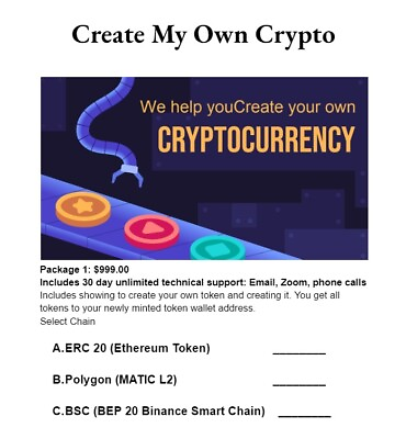 #ad Business Consultation on how to create your own Crypto token. We will guide you $999.00