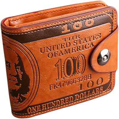 #ad Men#x27;s US 100 Dollar Bill Leather Bifold Card Photo Holder Wallet Handbag Purse $12.99