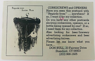 #ad Vintage Collector From Connecticut Looking for Corkscrew Postcards 1980#x27;s $6.99