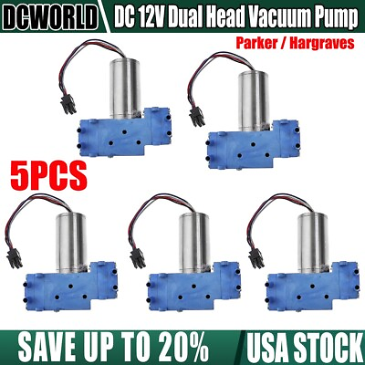 #ad 5PCS DC 12V Brushless Diaphragm Vacuum Pump High Efficiency Dual Head Air Pump $79.99