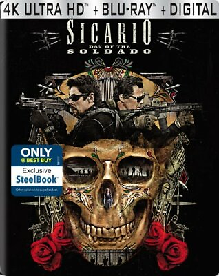 #ad New Steelbook Sicario: Day Of The Soldado 4K Blu ray Digital $21.44