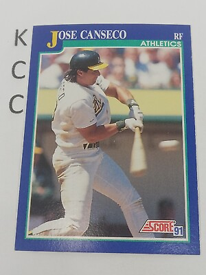#ad 1991 Score Baseball #1 Jose Canseco Oakland Athletics $1.75