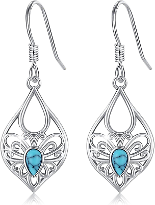 #ad Butterfly Dangle Earrings for Women 925 Sterling Silver Turquoise Butterfly Gift $89.95