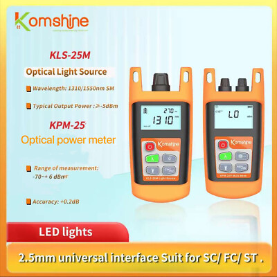 #ad FTTH Loss Tester Optical Fiber Power Meter KPM 25 SM Light Source 1310 1550nm $88.20