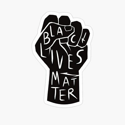 #ad black lives matter black power fist Bumper Sticker Size 5quot; Decal Vinyl $6.45