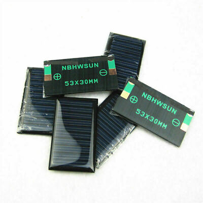 #ad 10Pcs 5V 30mA 53X30mm Micro Power Solar Cells Panel Wholesale DIY Sun Panel AU $10.79
