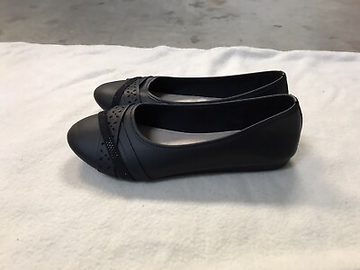 #ad Harborsides Women#x27;s Black Round Toe Slip On Ballet Flats Size 8 $14.99