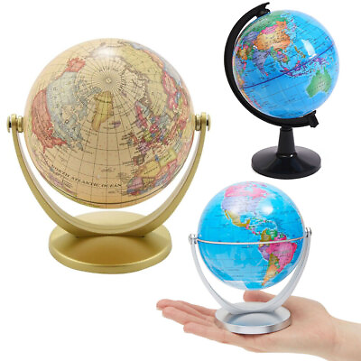 #ad US WORLD GLOBE EARTH TOP Map Rotating Geography Ocean Classroom Learning Desktop $13.39
