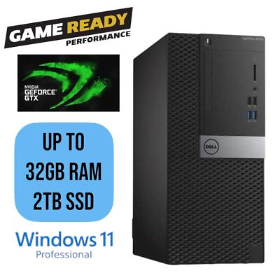 #ad GAMING Dell i7 MT Desktop Computer NVIDIA GTX 745 up to 32GB RAM 1TB SSD W11P BT $95.99