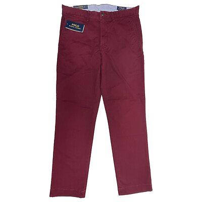 #ad Polo Ralph Lauren Stretch Straight Fit Chino Pants Mens Red Maroon $98 $53.54