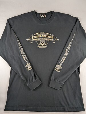 #ad Harley Davidson Shirt Men#x27;s Extra Large Vintage Y2K Las Vegas Graphic Black $39.98