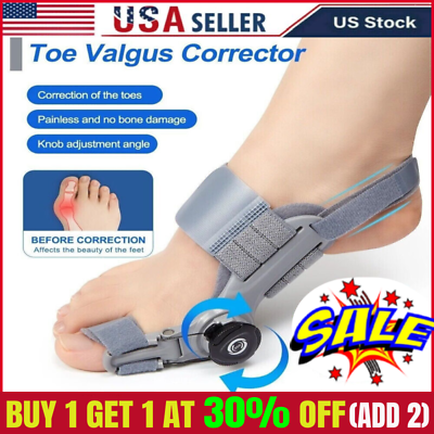 #ad NEW Adjustable Treatmedy Bunion Fix Toe Valgus Orthosis Leather No Tighten $15.99