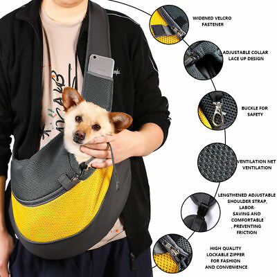 #ad Pet Puppy Dog Mesh Sling Carry Pack Backpack Carrier Travel Tote Shoulder Bag $11.99