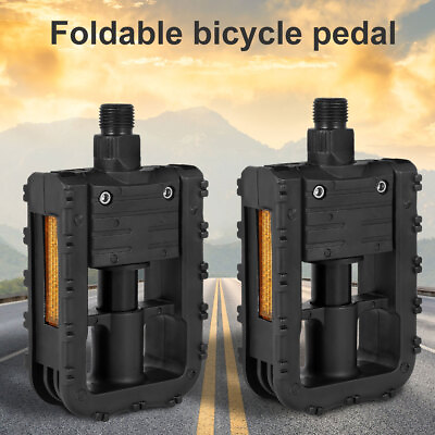 #ad #ad 1 Pair Bike Pedals Anti slip Bicycle Pedals Folding Mountain Bike Pedals CV $16.19