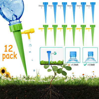 #ad 12Pcs Self Watering Spikes Automatic Irrigation Watering Drip System for Plants $8.91