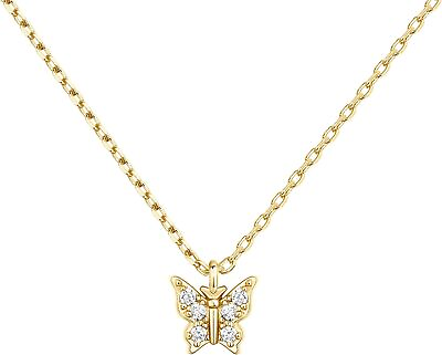 #ad 14K Gold Plated Dainty Pendant NecklaceButterfly Gift for GirlsWomenJewelry $37.90