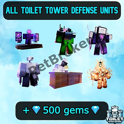 #ad Toilet Tower Defense UNITS amp; GEMS 💎 500 FREE GEMS💎 CHEAP amp; QUICK TTD GBP 1.49