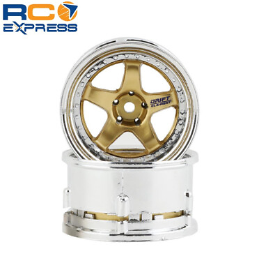 #ad DS Racing Drift Element 5 Spoke Drift Wheels Gold amp; Chrome 2 DSCDE017 $21.44