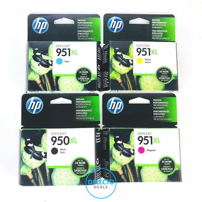 #ad 4 PACK HP GENUINE 950XL Black amp; 951XL Color Ink OFFICEJET PRO 8630 SEALED Boxes $103.55