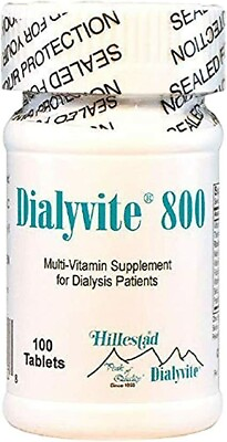 #ad Dialyvite 800 Mcg 100 Tablets Multi Vitamin Supplement for Dialysis Patients $23.14