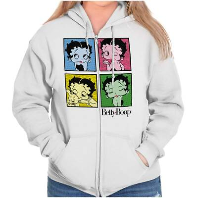 #ad Betty Boop Vintage Retro Collage Cartoon Womens Zip Hooded Sweatshirt Hoodie $36.99