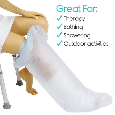 #ad Waterproof Leg Cast Cover for Shower Adult Full Leg Cast Shower Protector Soft $17.84