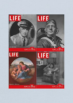#ad Life Magazine Lot of 4 Full Month of December 1942 7 14 21 28 WWII WAR ERA $45.00
