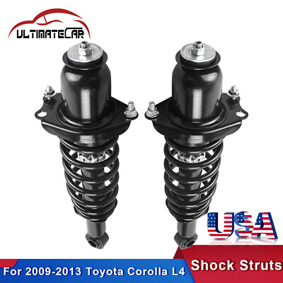 #ad Set 2 Rear Shocks Struts w Coil Spring Assembly For 2009 2013 Toyota Corolla L4 $85.88