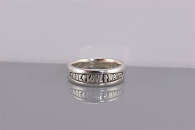 #ad JNR Sterling Silver Carved TRUE LOVE WAITS Solid Band Ring 925 Sz: 7 $37.50