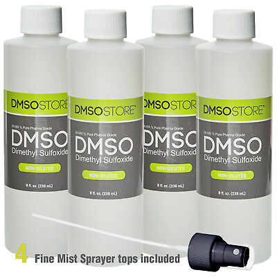 #ad DMSO 8 oz. Bottle Non diluted 99.995% Dimethyl Sulfoxide w Sprayer 4 pack $39.99