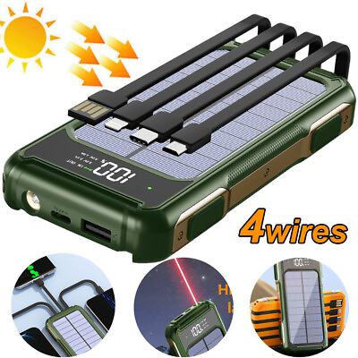 #ad 2024 Super 3000000mAh 4 USB Portable Charger Solar Power Bank For Cell Phone $17.96