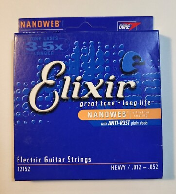#ad Elixir 12152 Nanoweb Heavy Electric Guitar Strings 12 52 $12.00