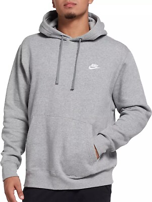 #ad Nike Men#x27;s XL Sportswear Club Pullover Hoodie Dark Grey Heather New With Tags $59.95