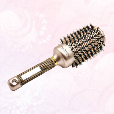 #ad Natural Boar Bristle Hair Brush Portable Comb Round for Blow Drying $11.89